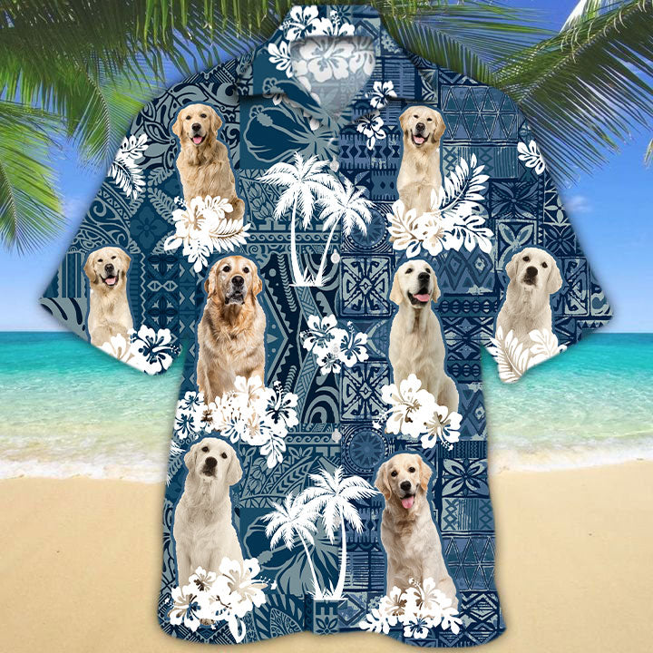 Cream Golden Retriever Hawaiian Shirt TD01