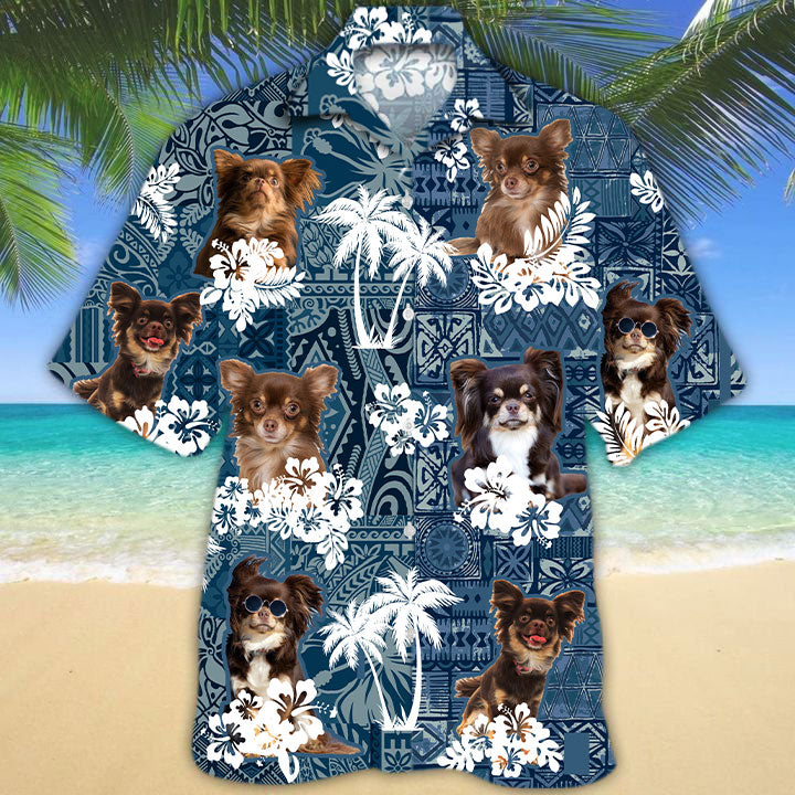 Long Haired Chihuahua Hawaiian Shirt TD01