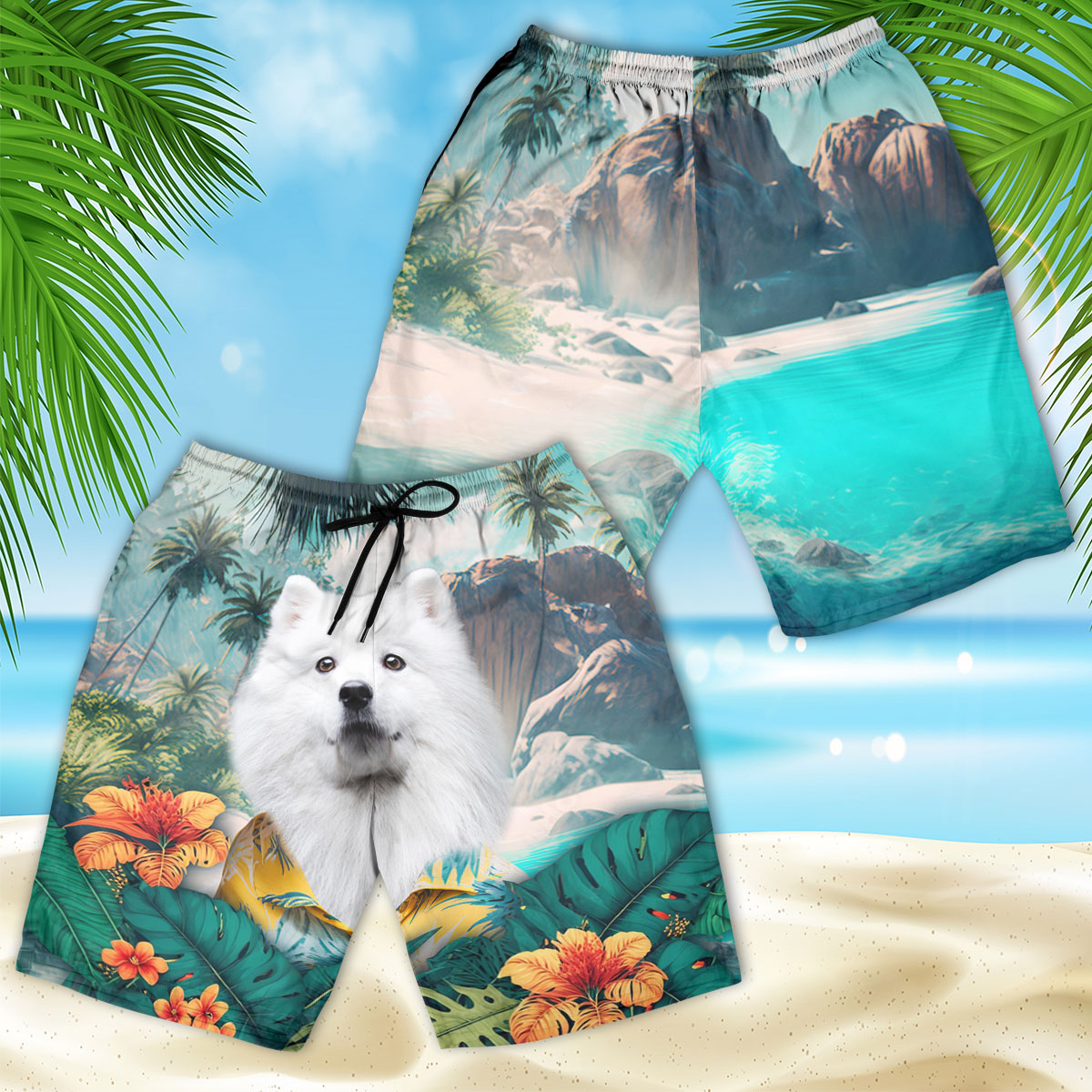 American Eskimo - 3D Men's Beach Short