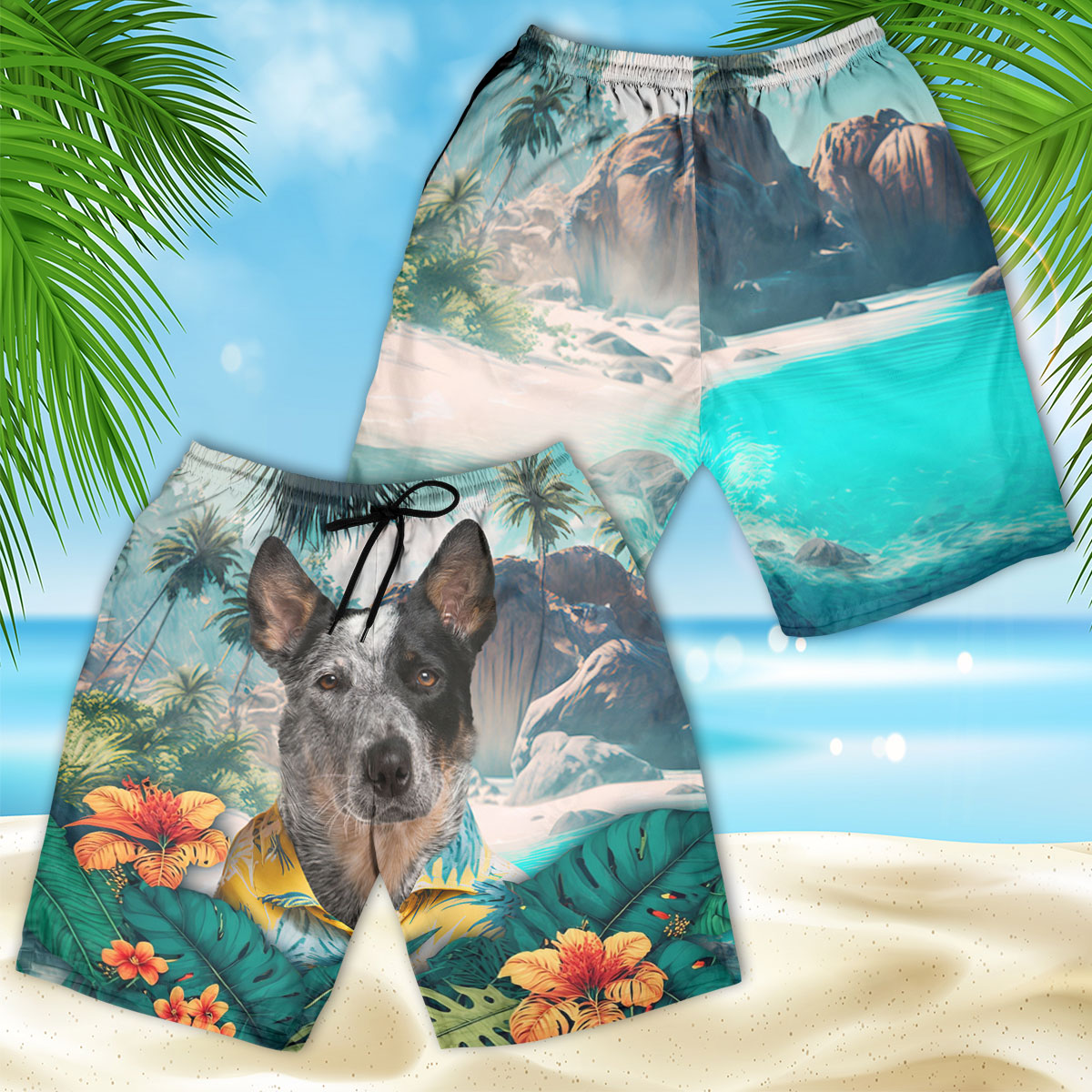 Australian Cattle - 3D Men's Beach Short