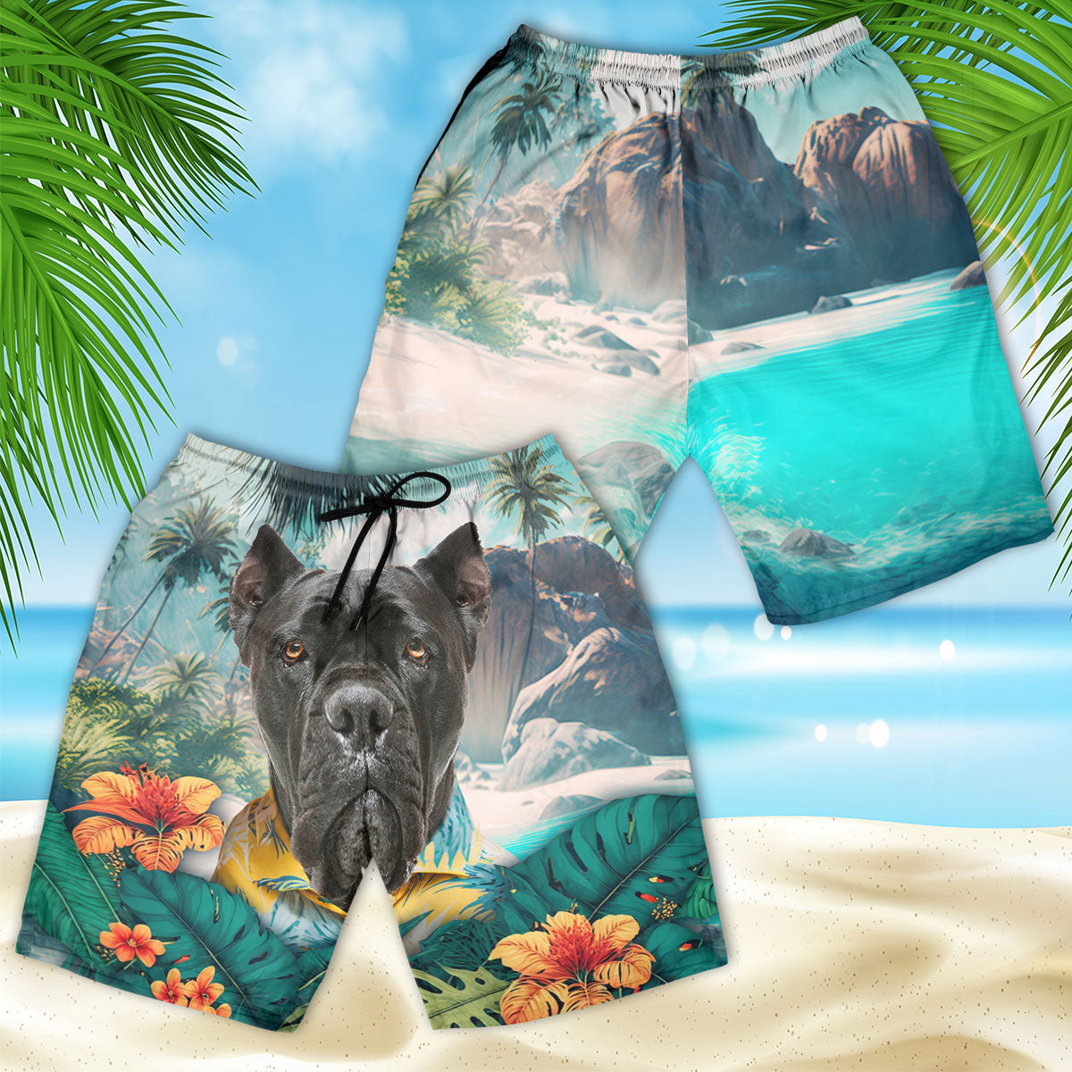 Cane Corso - 3D Men's Beach Short