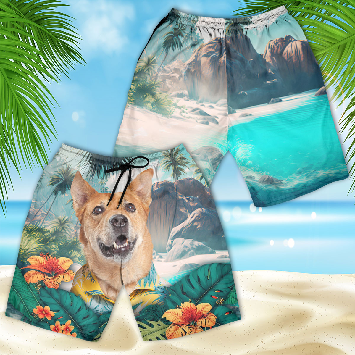 Carolina Dog - 3D Men's Beach Short