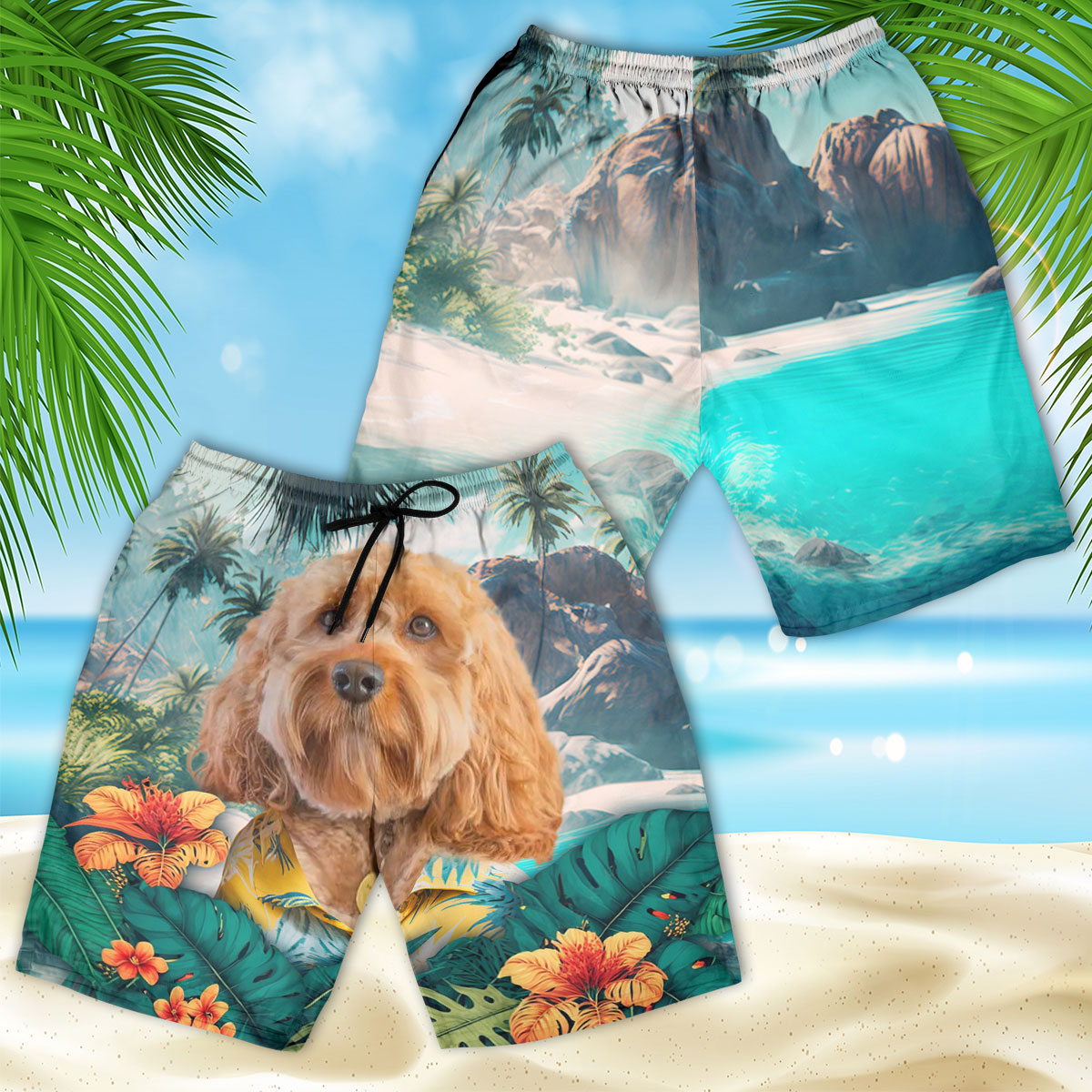 Cavapoo - 3D Men's Beach Short