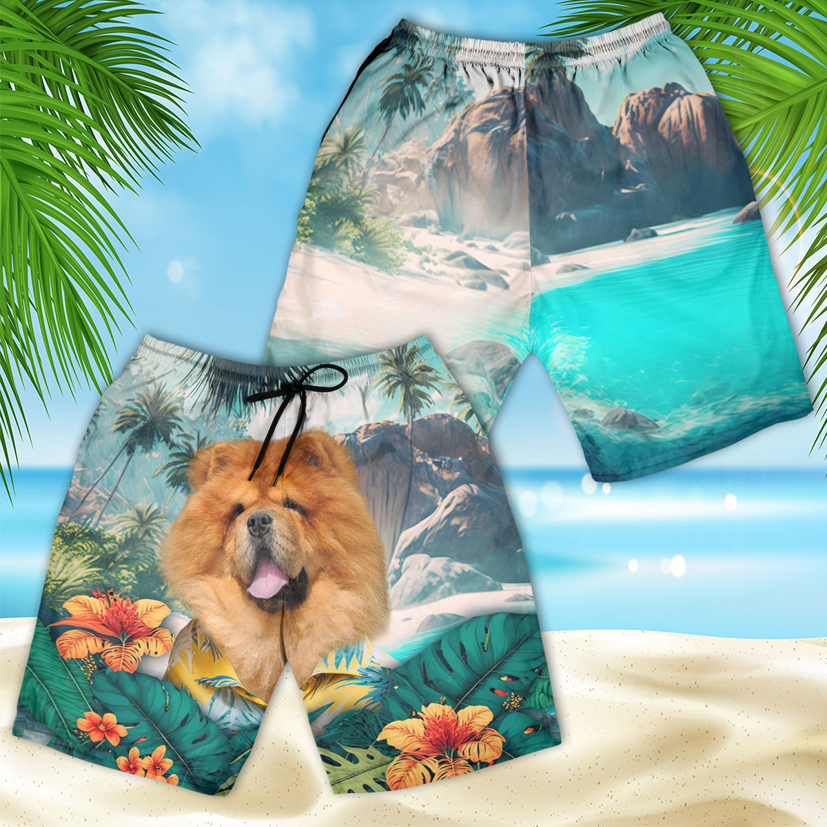 Chow Chow - 3D Men's Beach Short