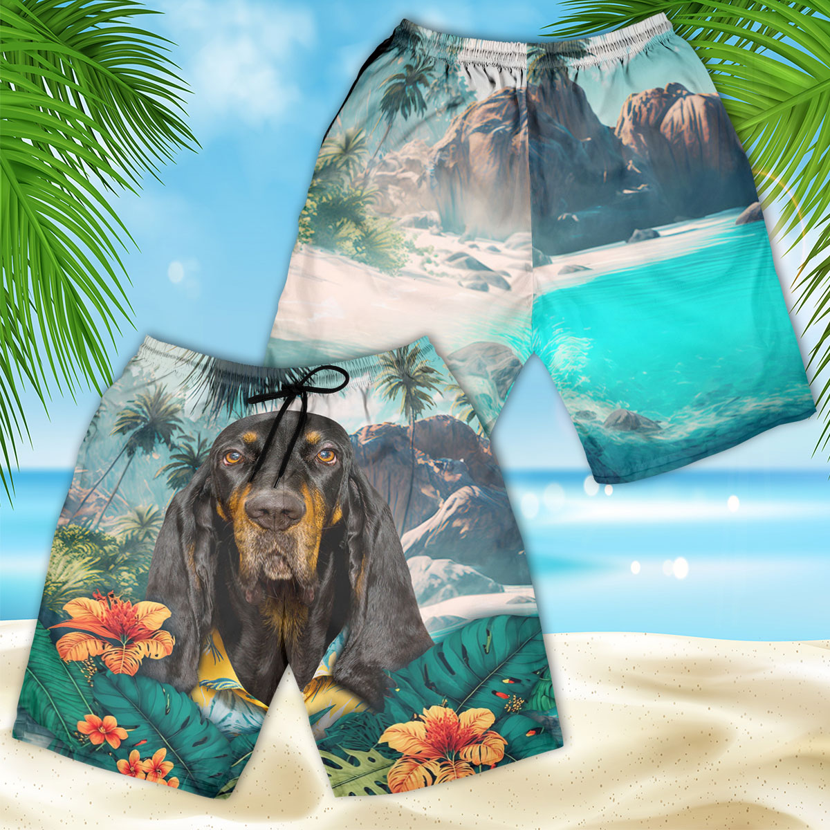 Coonhound - 3D Men's Beach Short