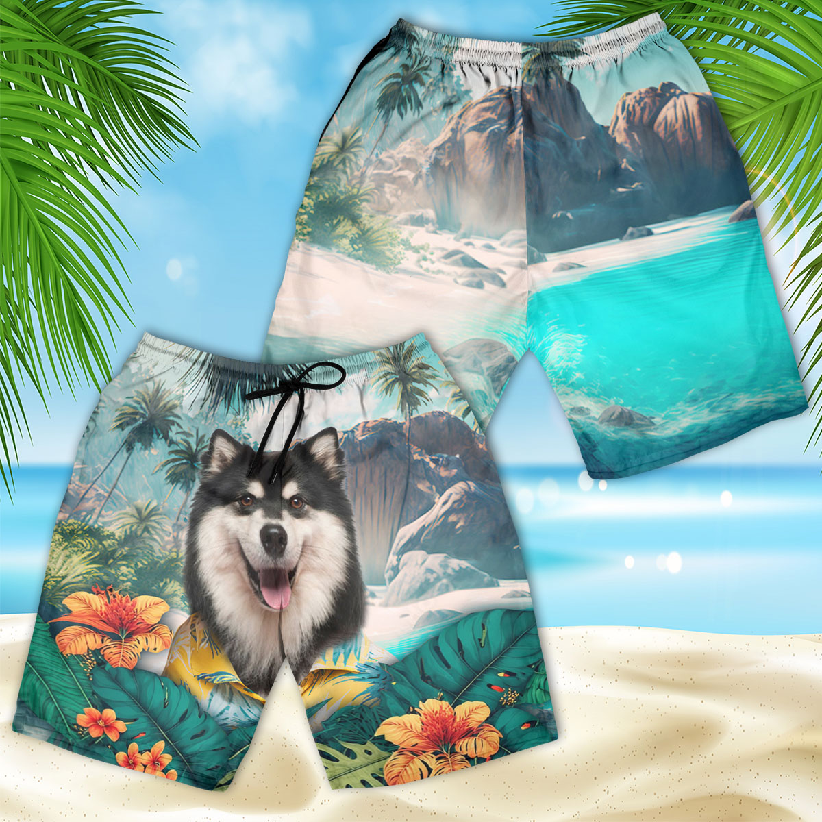 Finnish Lapphund - 3D Men's Beach Short