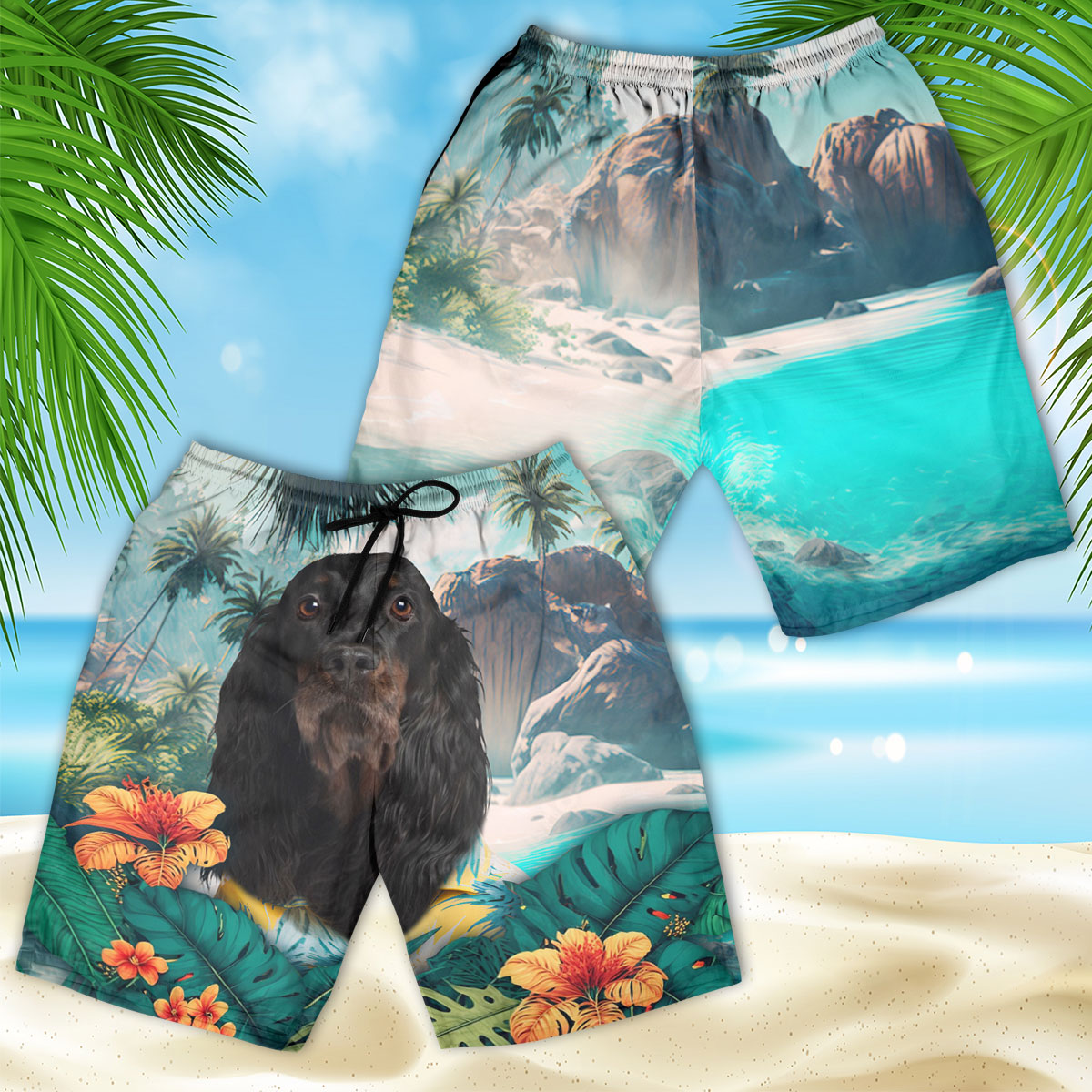 Gordon Setter - 3D Men's Beach Short