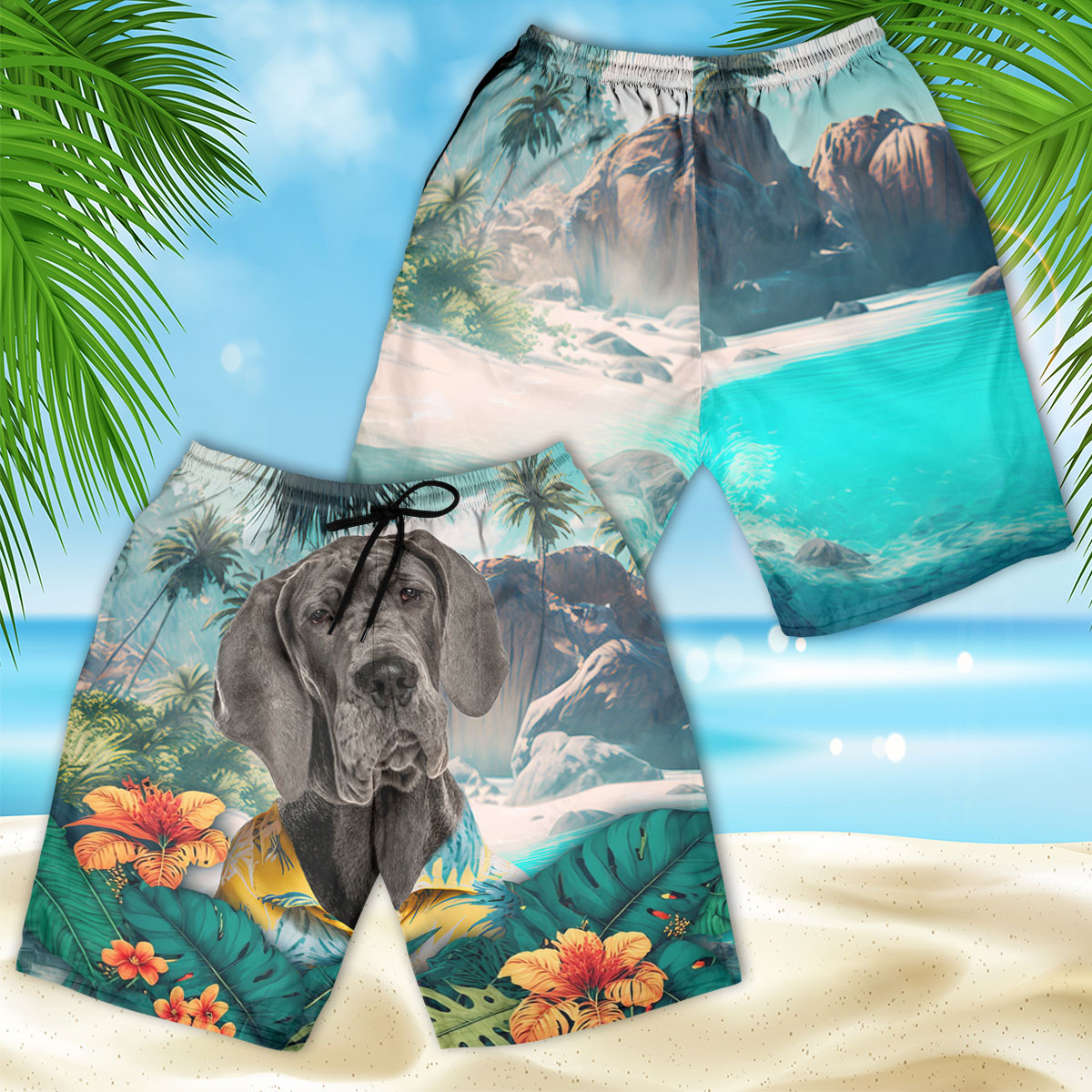Great Dane - 3D Men's Beach Short