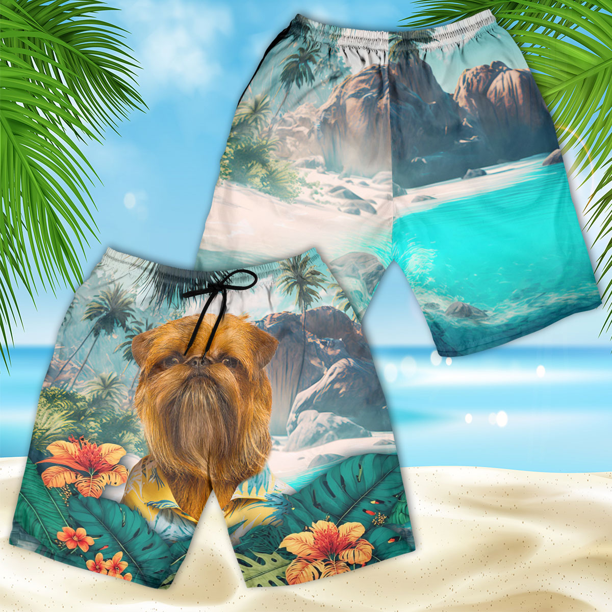 Griffon Brussels - 3D Men's Beach Short