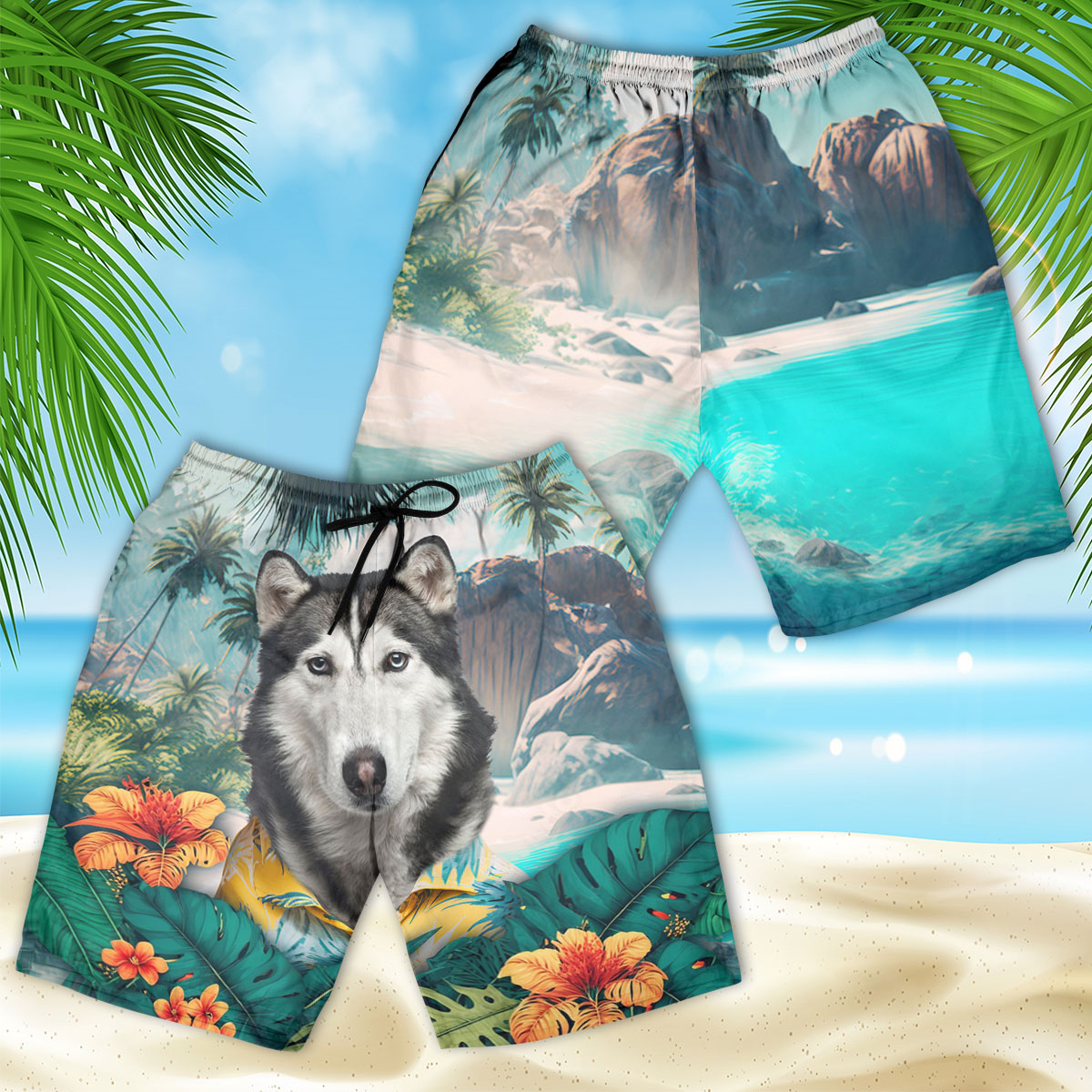 Husky - 3D Men's Beach Short