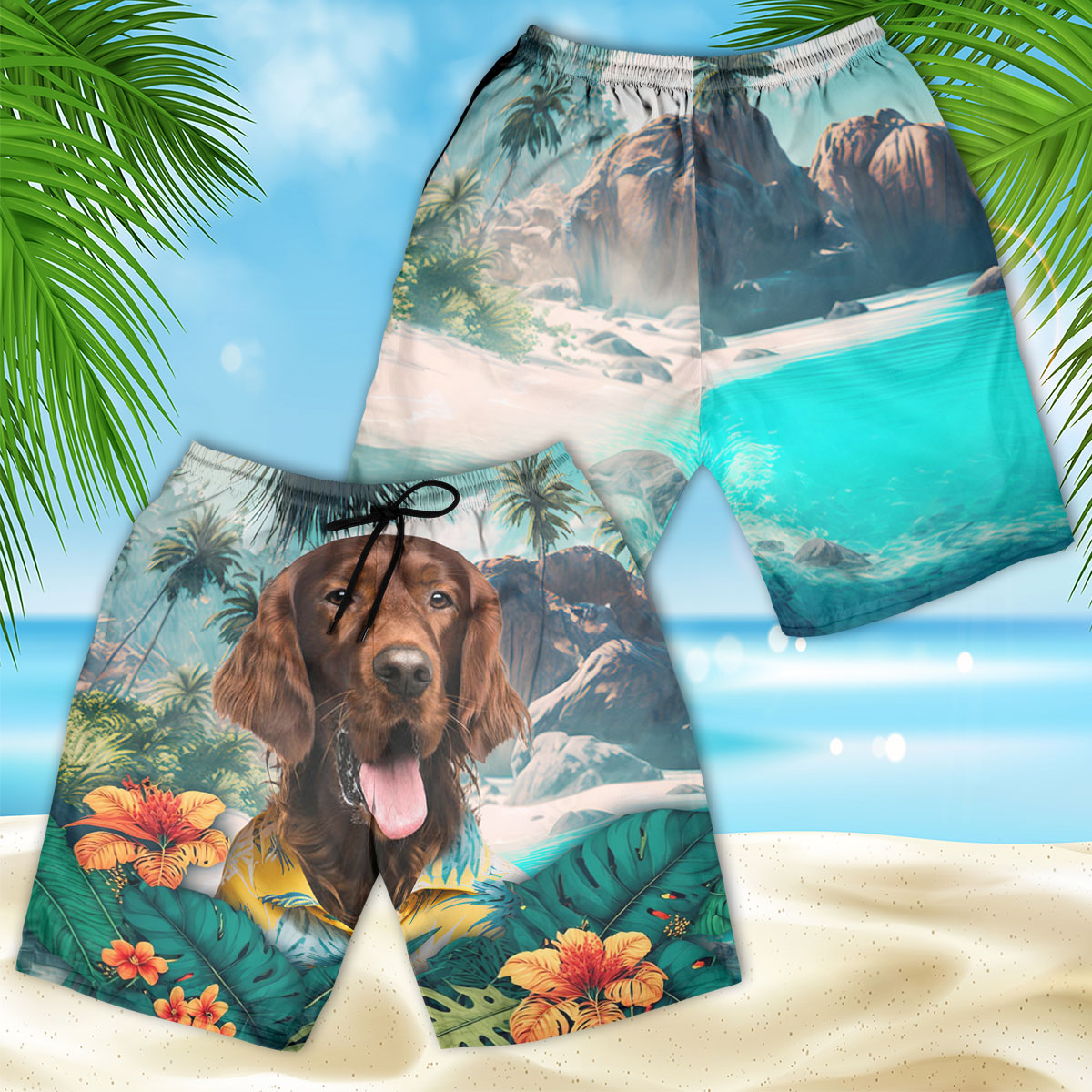 Irish Setter - 3D Men's Beach Short