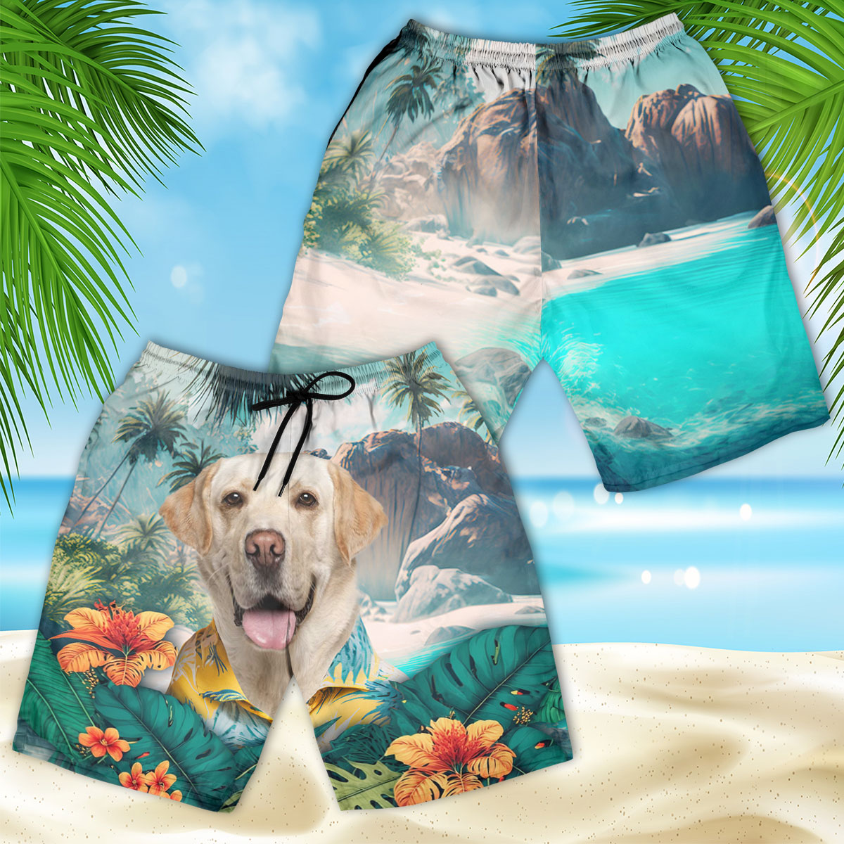 Labrador Retriever - 3D Men's Beach Short