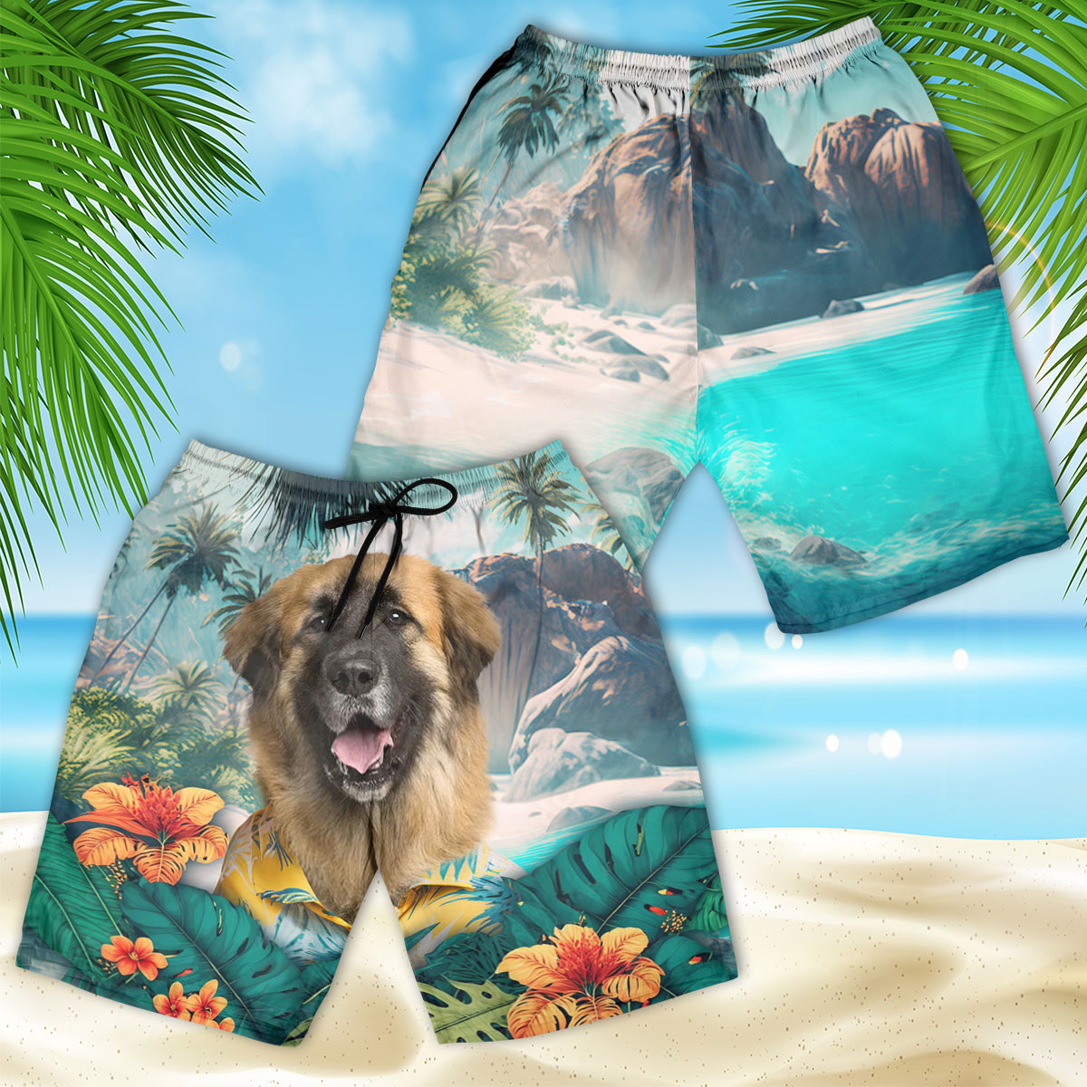 Leonberger - 3D Men's Beach Short