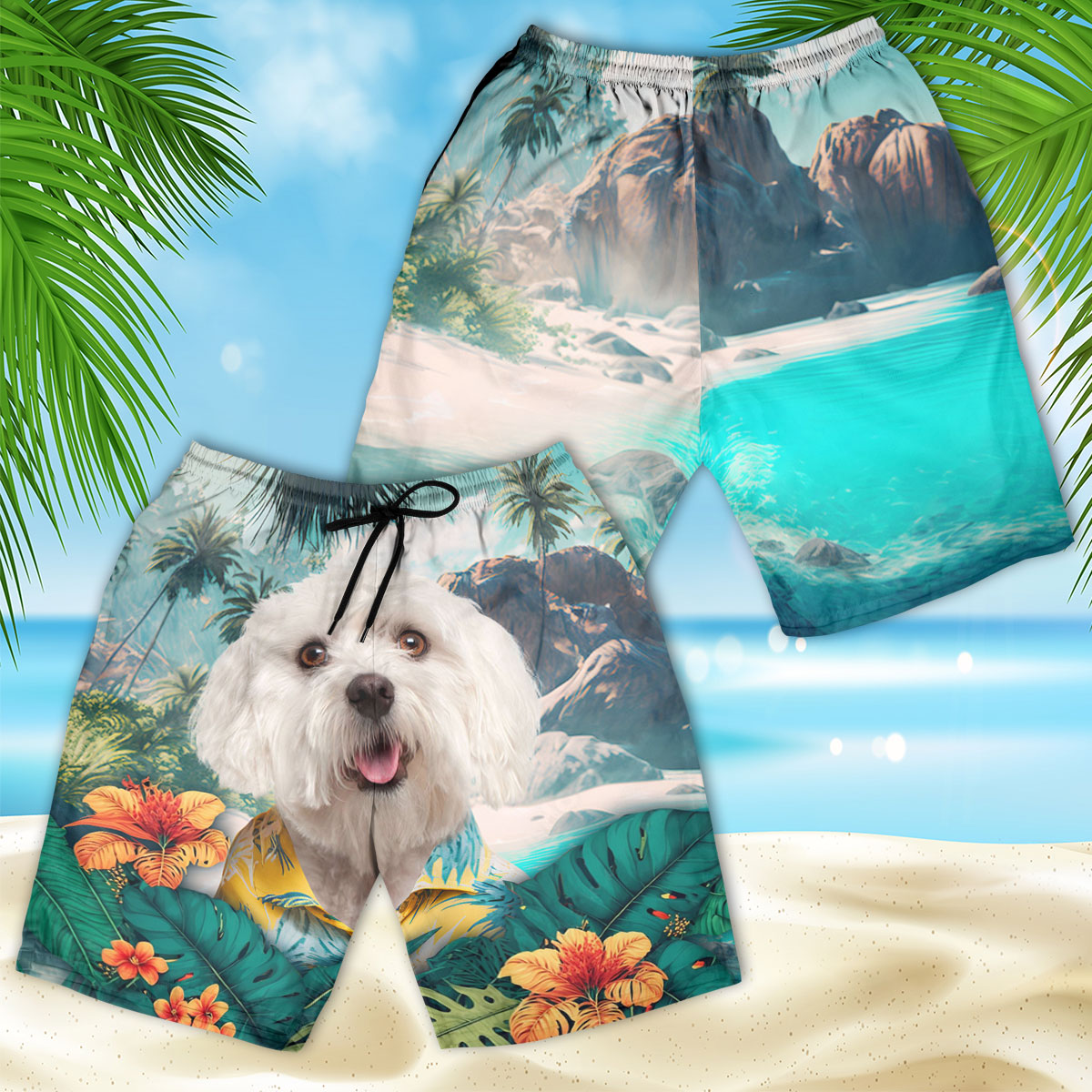 Maltese - 3D Men's Beach Short