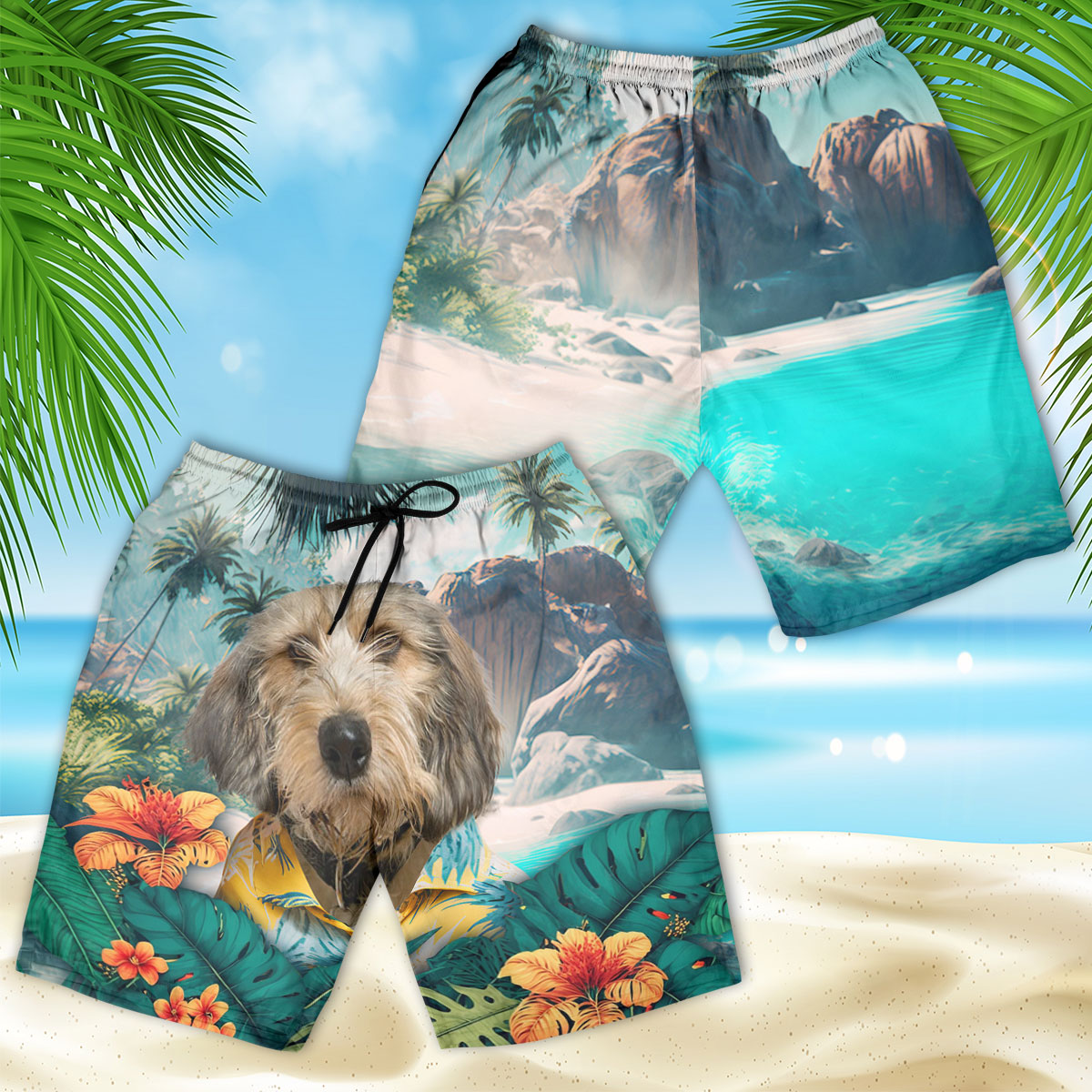 Petit Basset Griffon Vendeen - 3D Men's Beach Short