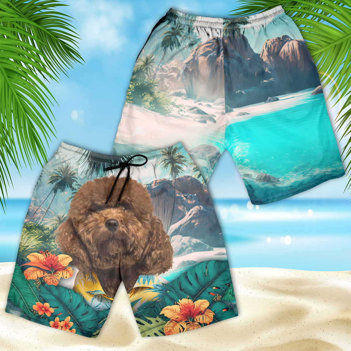 Poodle - 3D Men's Beach Short