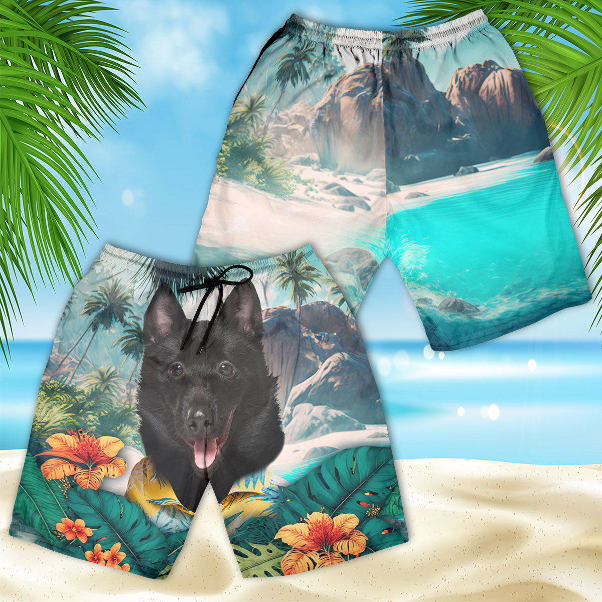 Schipperke - 3D Men's Beach Short