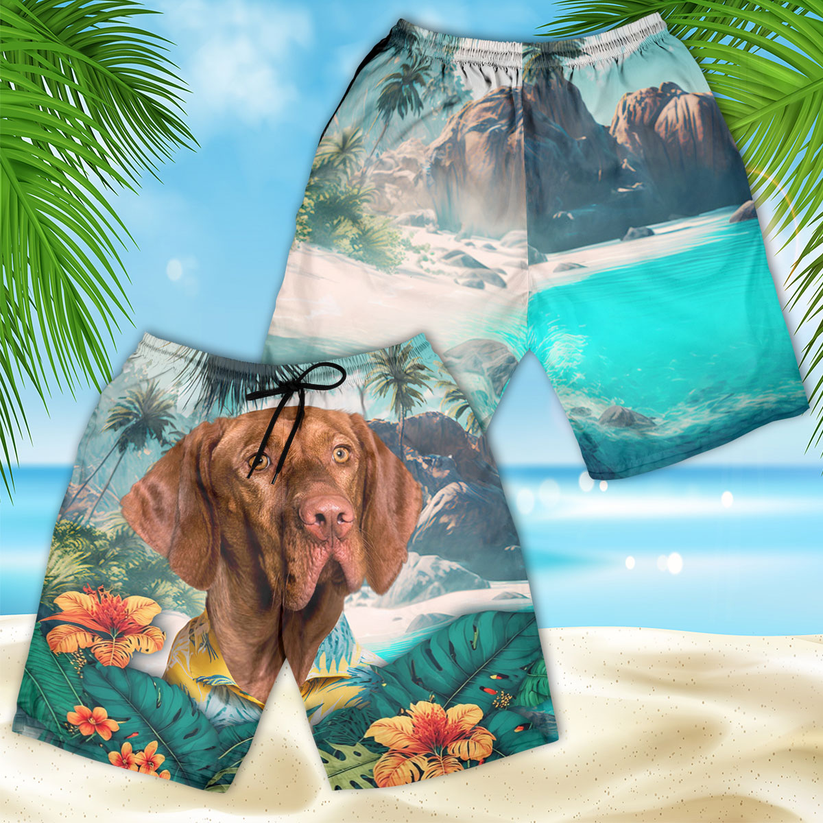 Vizsla - 3D Men's Beach Short