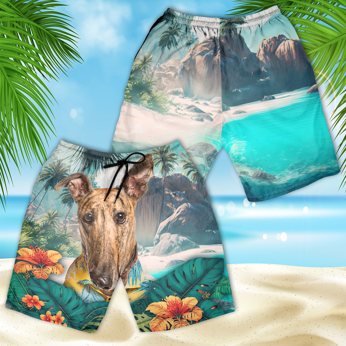 Whippet - 3D Men's Beach Short