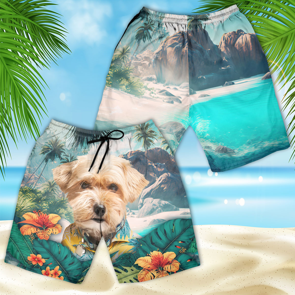 Yorkipoo - 3D Men's Beach Short