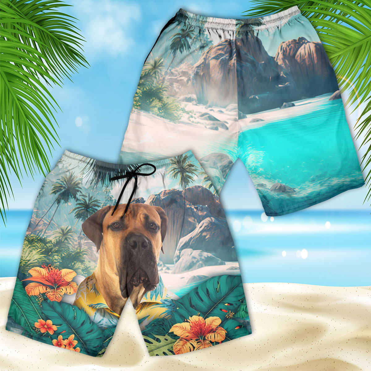 Boerboel - 3D Men's Beach Short