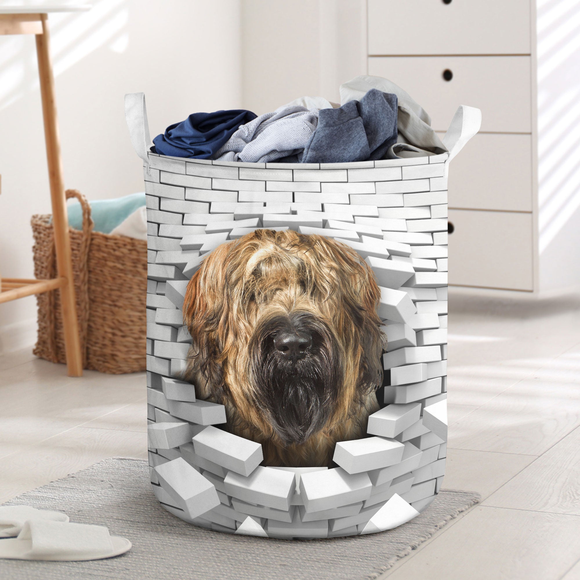 Briard - In The Hole Of Wall Pattern Laundry Basket