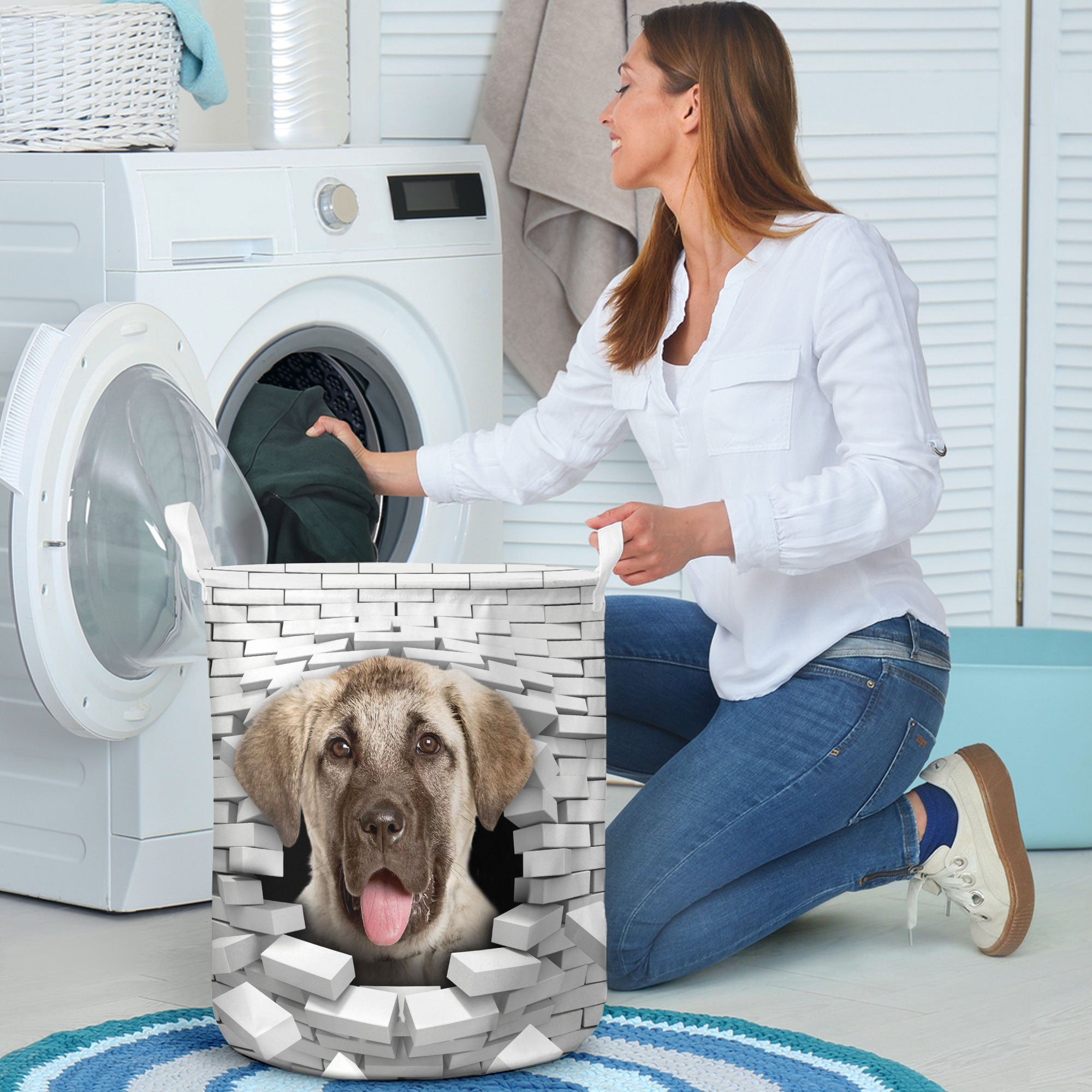 Anatolian Shepherd - In The Hole Of Wall Pattern Laundry Basket