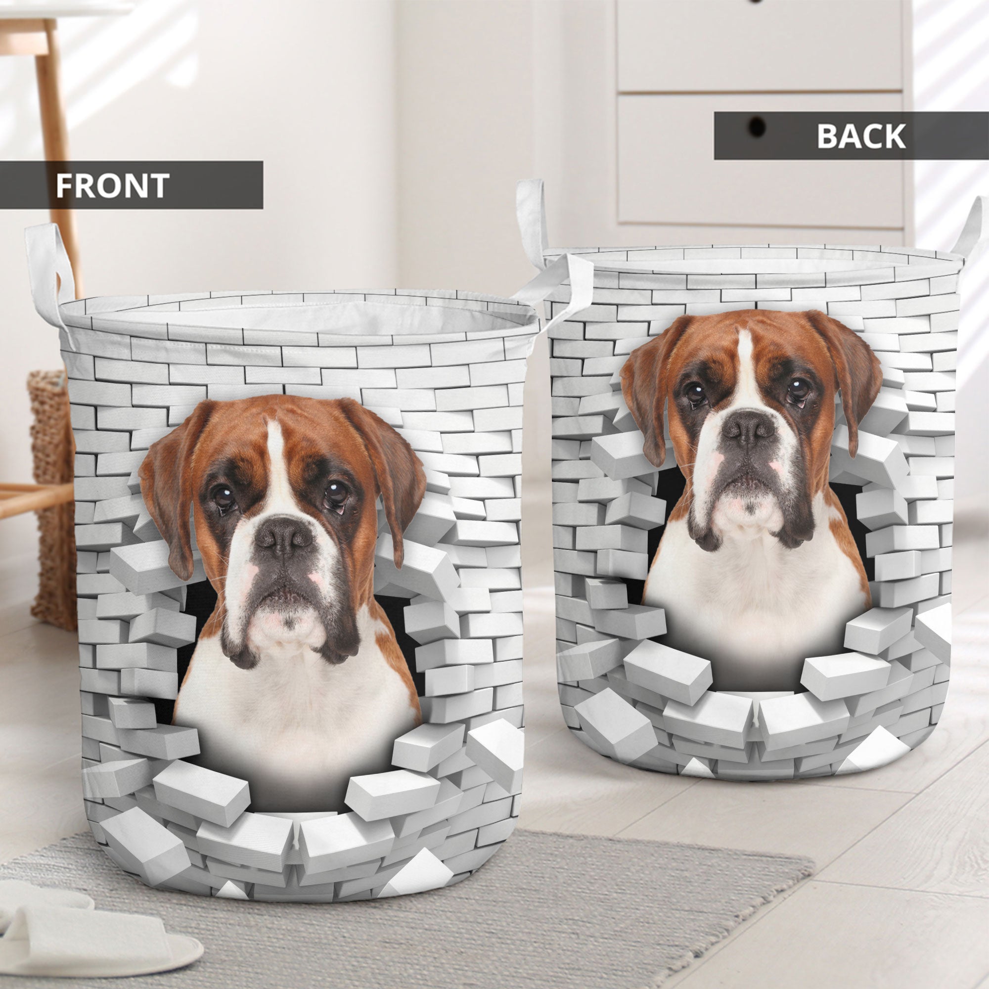 Boxer - In The Hole Of Wall Pattern Laundry Basket