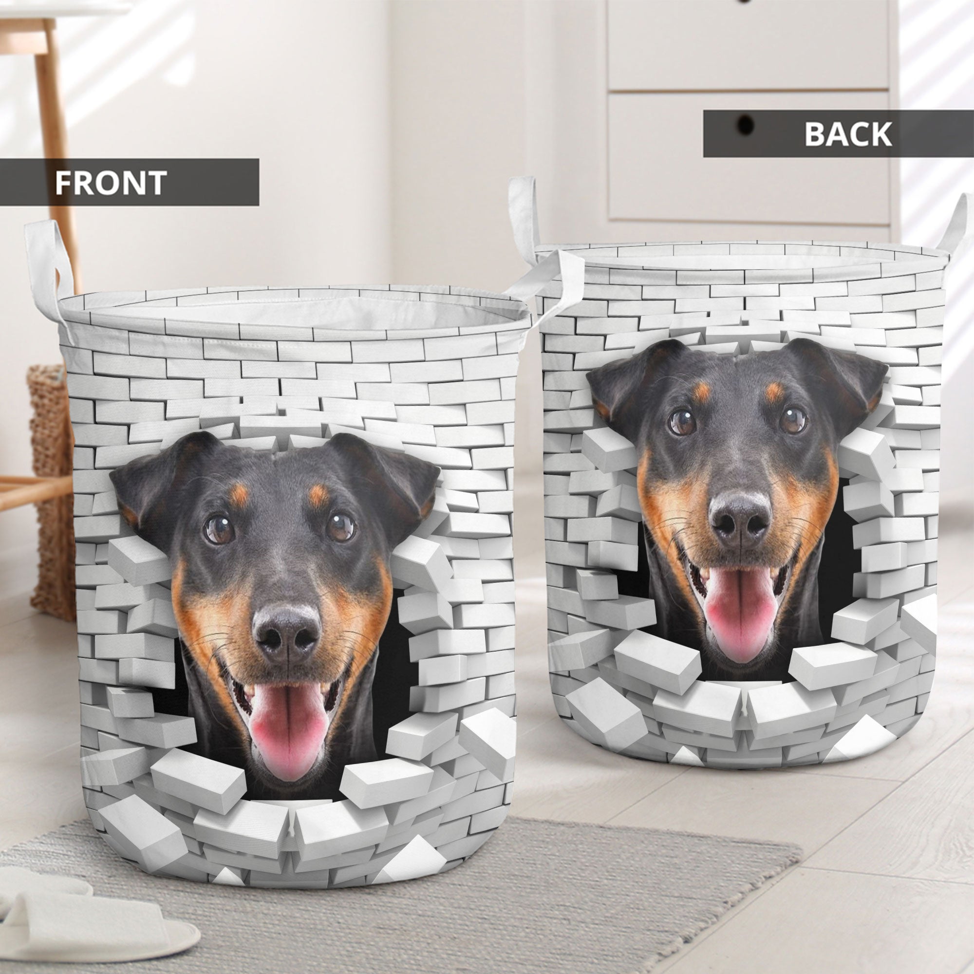 Jagdterrier - In The Hole Of Wall Pattern Laundry Basket