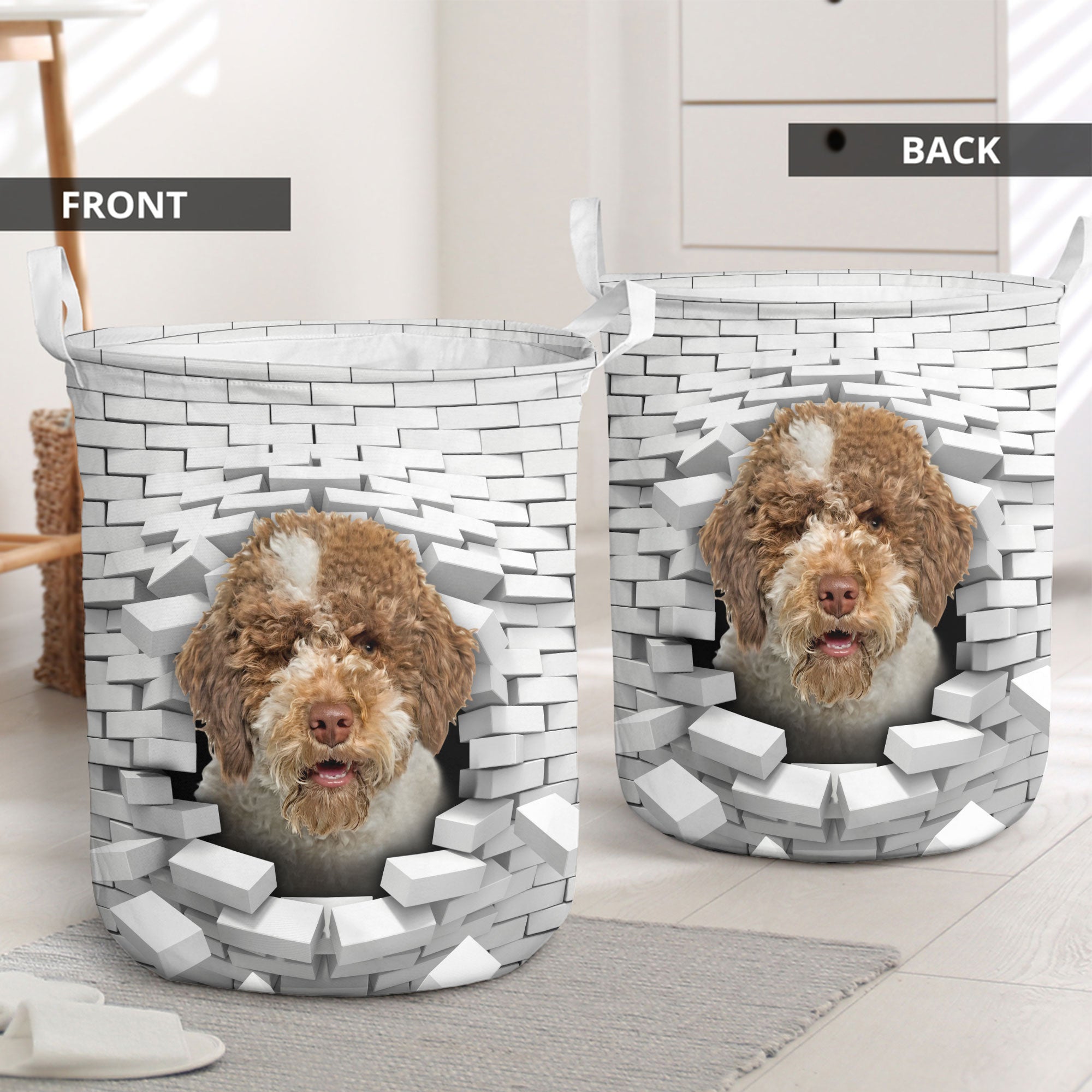 Lagotti Romagnoli - In The Hole Of Wall Pattern Laundry Basket