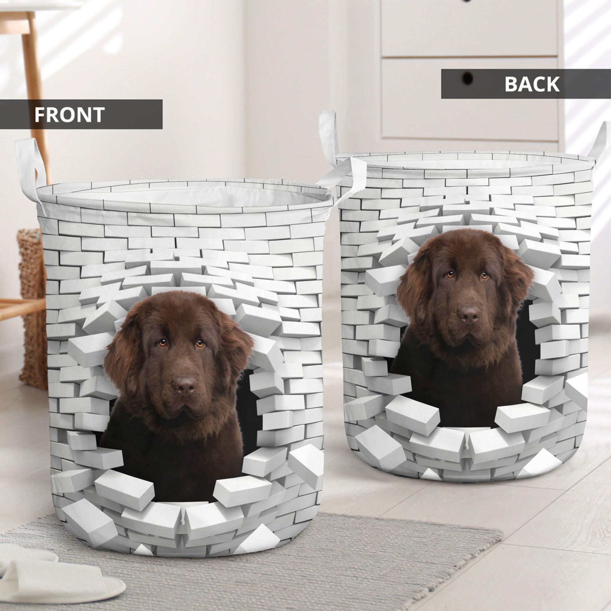 Newfoundland - In The Hole Of Wall Pattern Laundry Basket