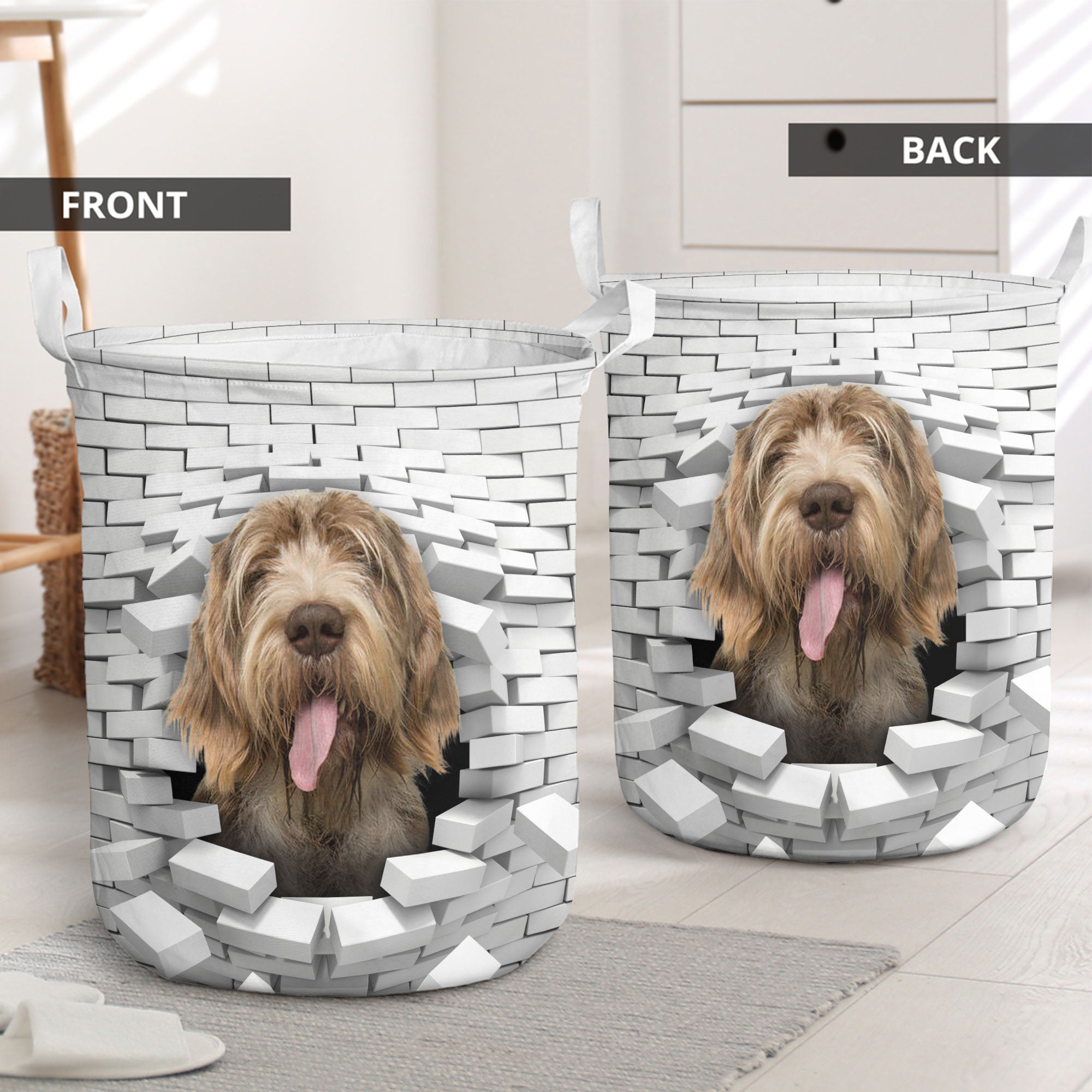 Spinone Italiano - In The Hole Of Wall Pattern Laundry Basket