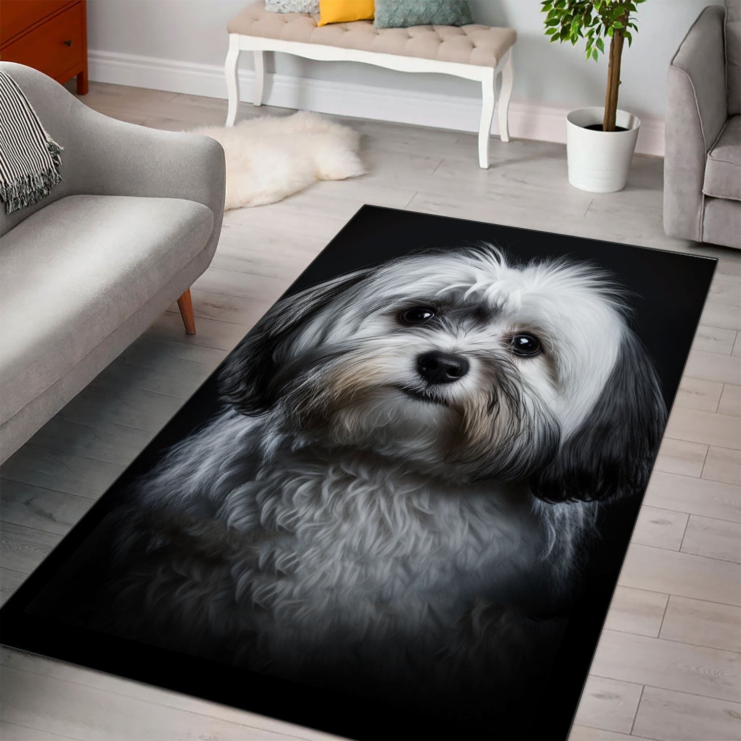 Havanese 3D Portrait Area Rug