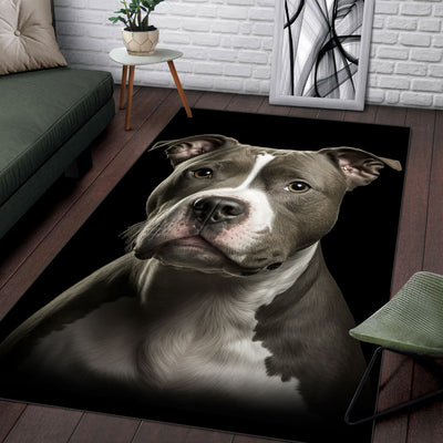 American Staffordshire Terrier 3D Portrait Area Rug