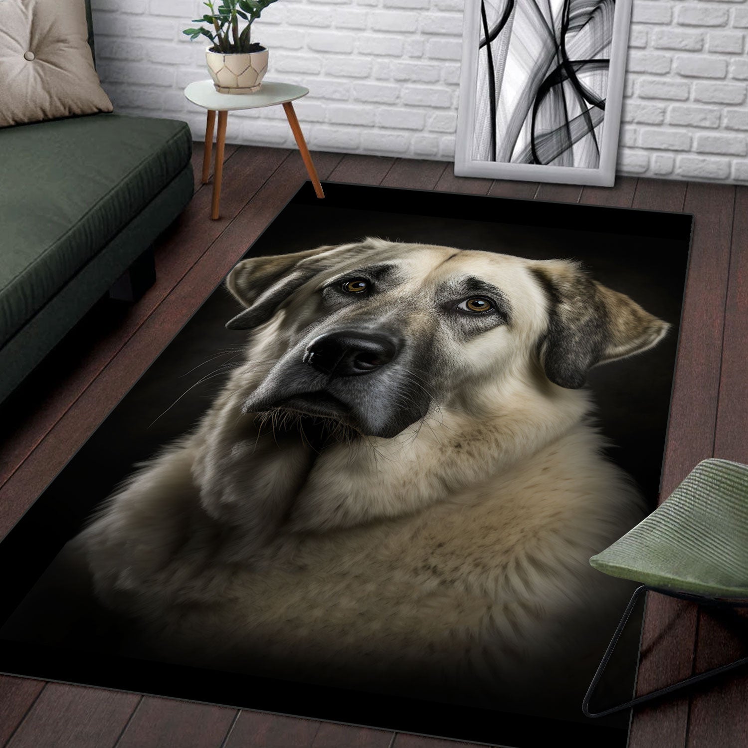 Anatolian Shepherd 3D Portrait Area Rug