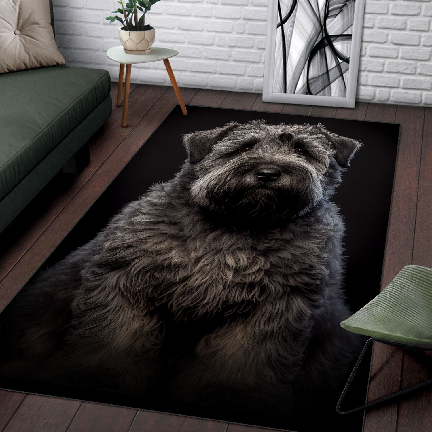 Bouvier des Flandres 3D Portrait Area Rug