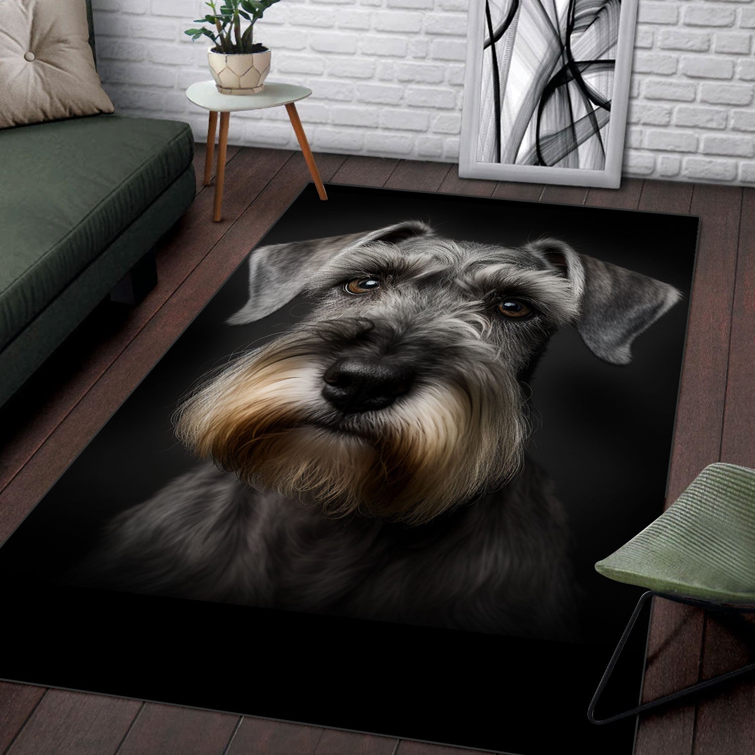 Cesky Terrier 3D Portrait Area Rug