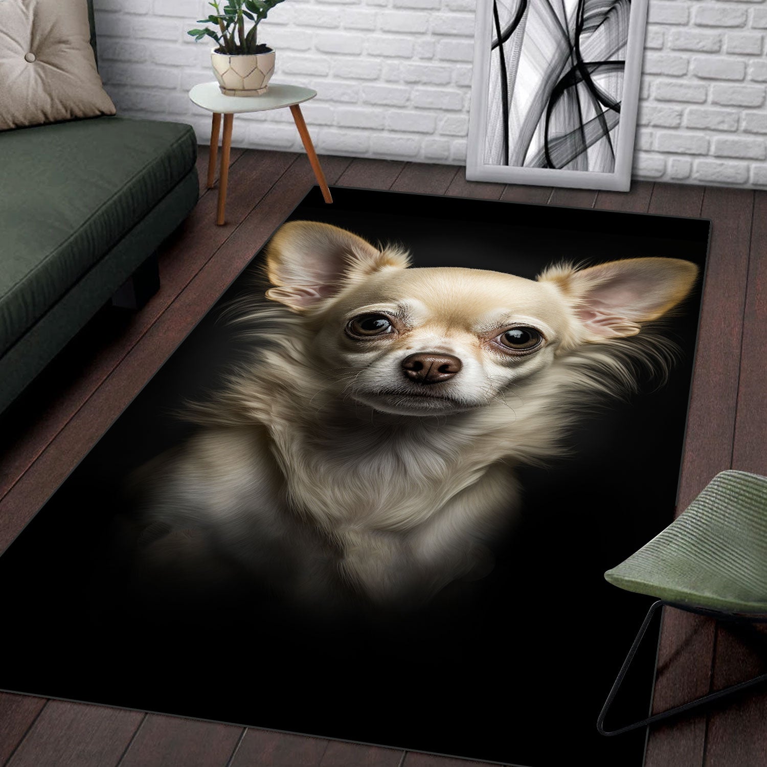 Chihuahua 2 3D Portrait Area Rug