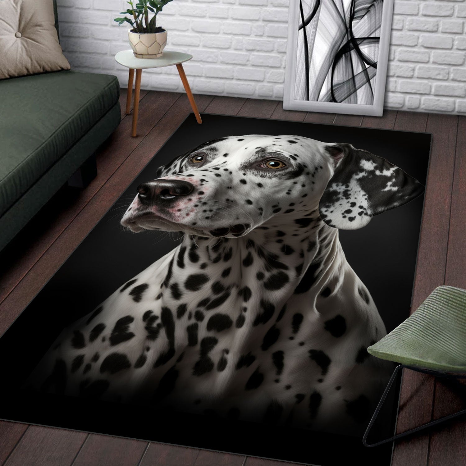 Dalmatian 3D Portrait Area Rug