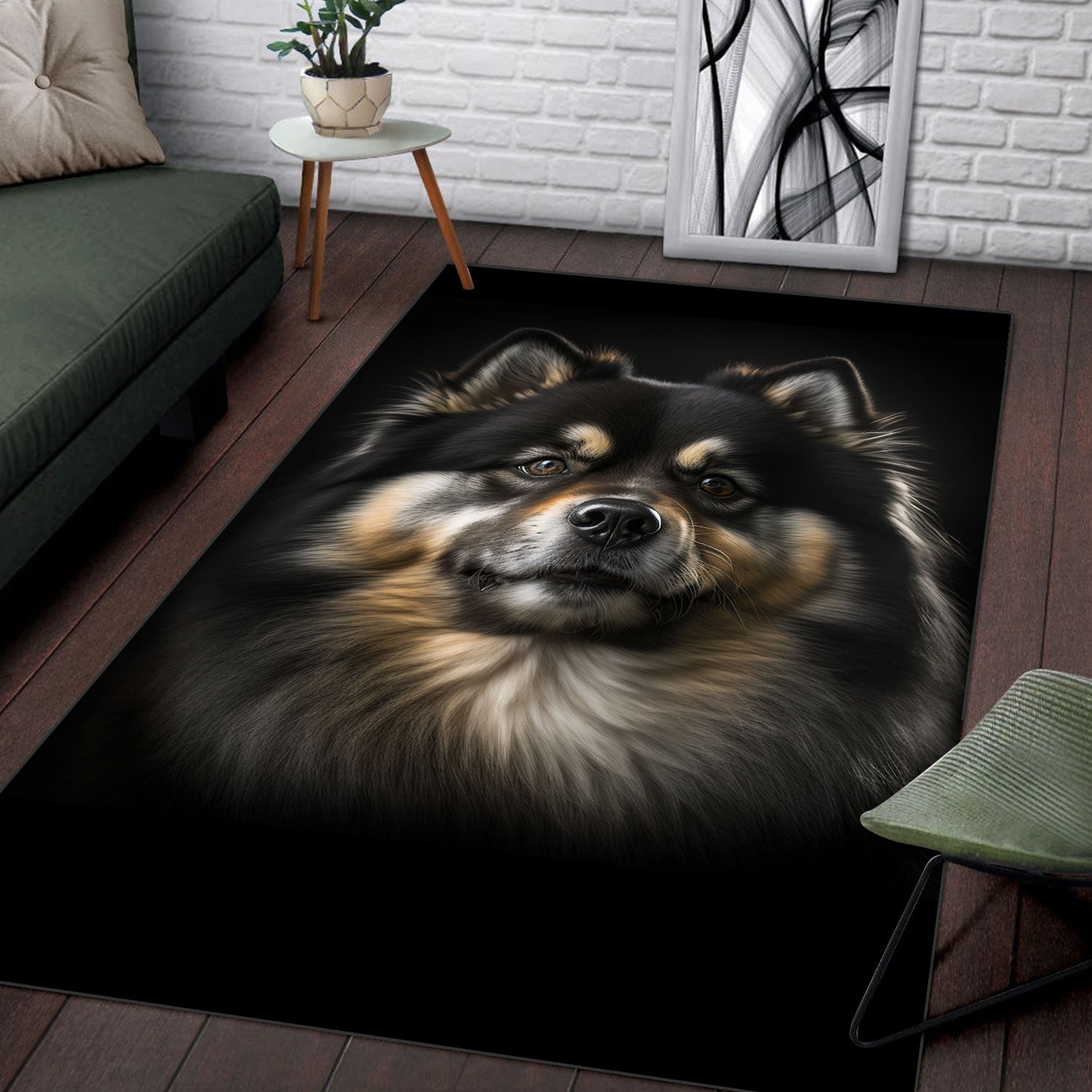 Finnish Lapphund 3D Portrait Area Rug