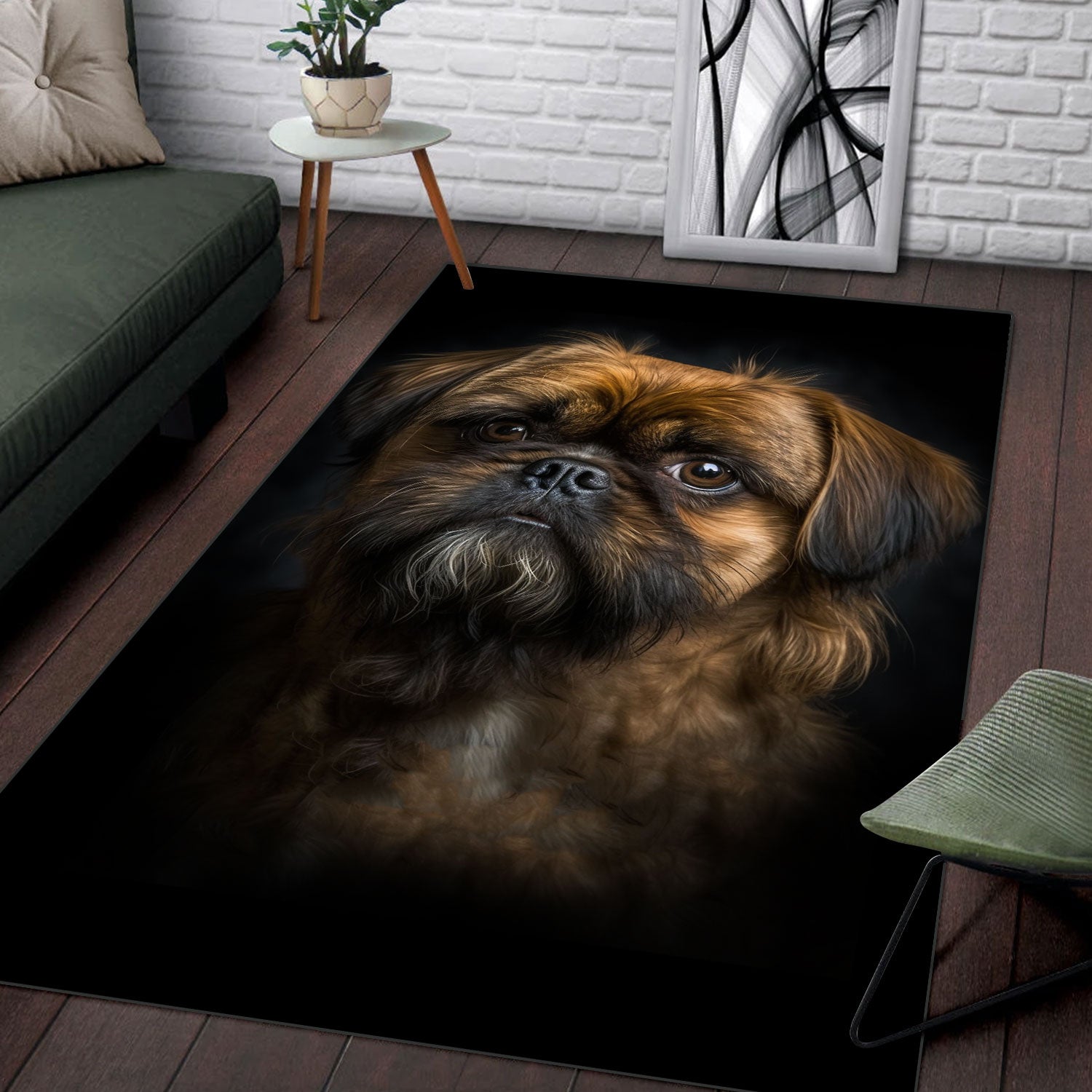 Griffon Brussels 3D Portrait Area Rug