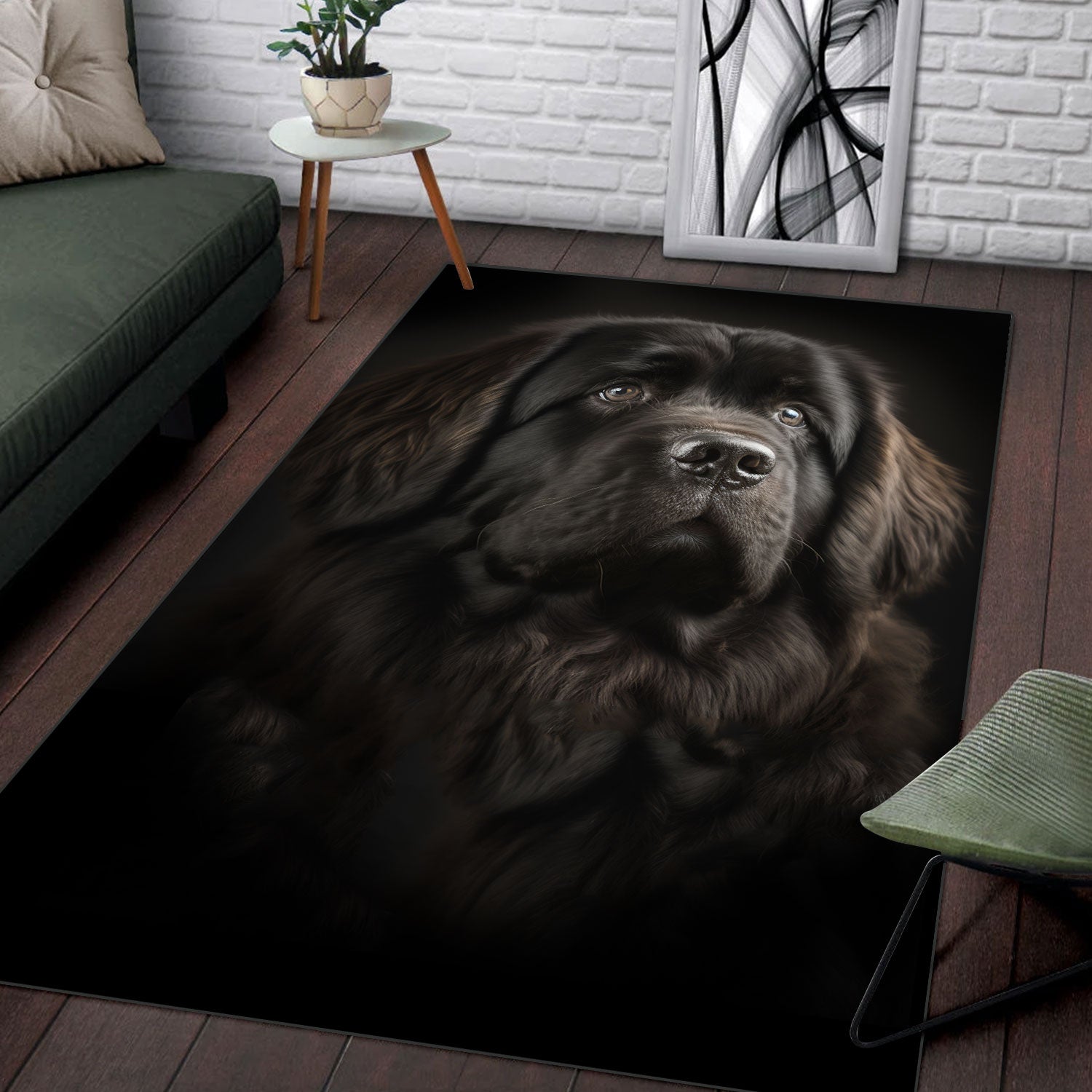 Newfoundland 1 3D Portrait Area Rug