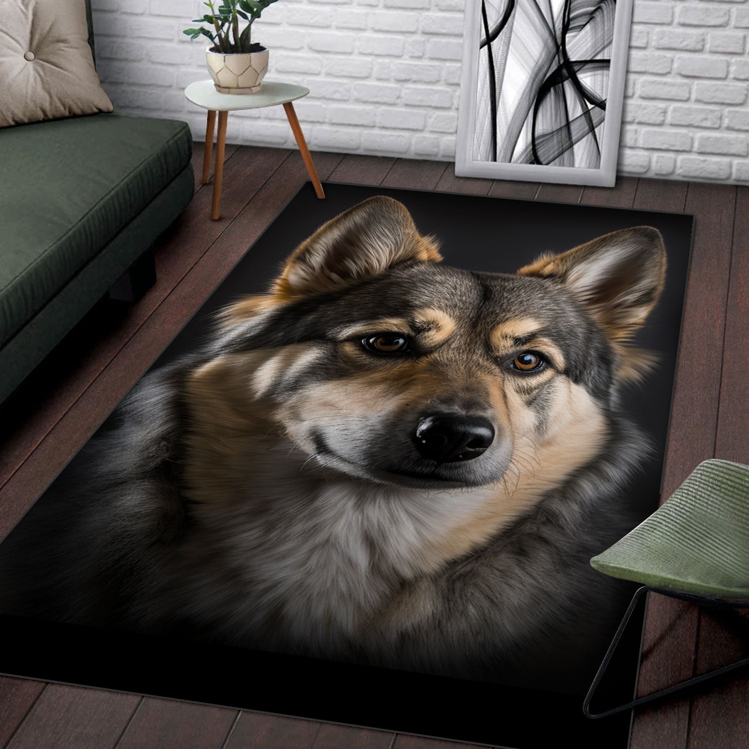 Weimaraner 3D Portrait Area Rug