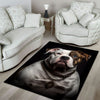 American Bulldog 2 3D Portrait Area Rug