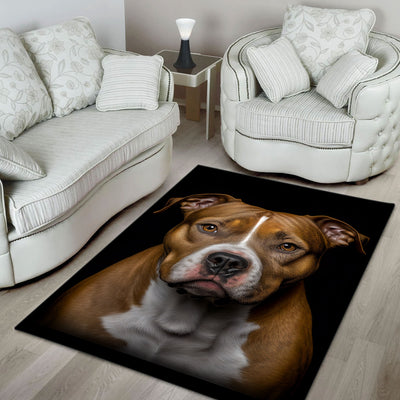 American Staffordshire Terrier 2 3D Portrait Area Rug