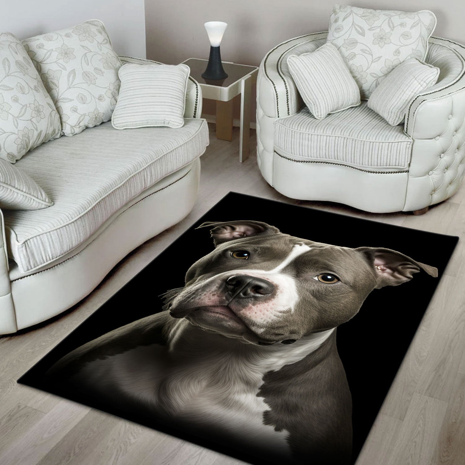 American Staffordshire Terrier 3D Portrait Area Rug