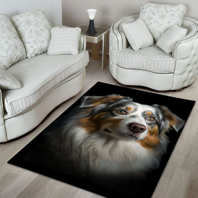 Australian Shepherd 2 3D Portrait Area Rug