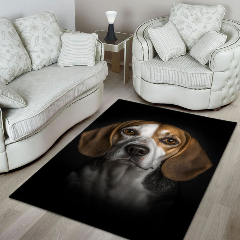 Beagle 3D Portrait Area Rug