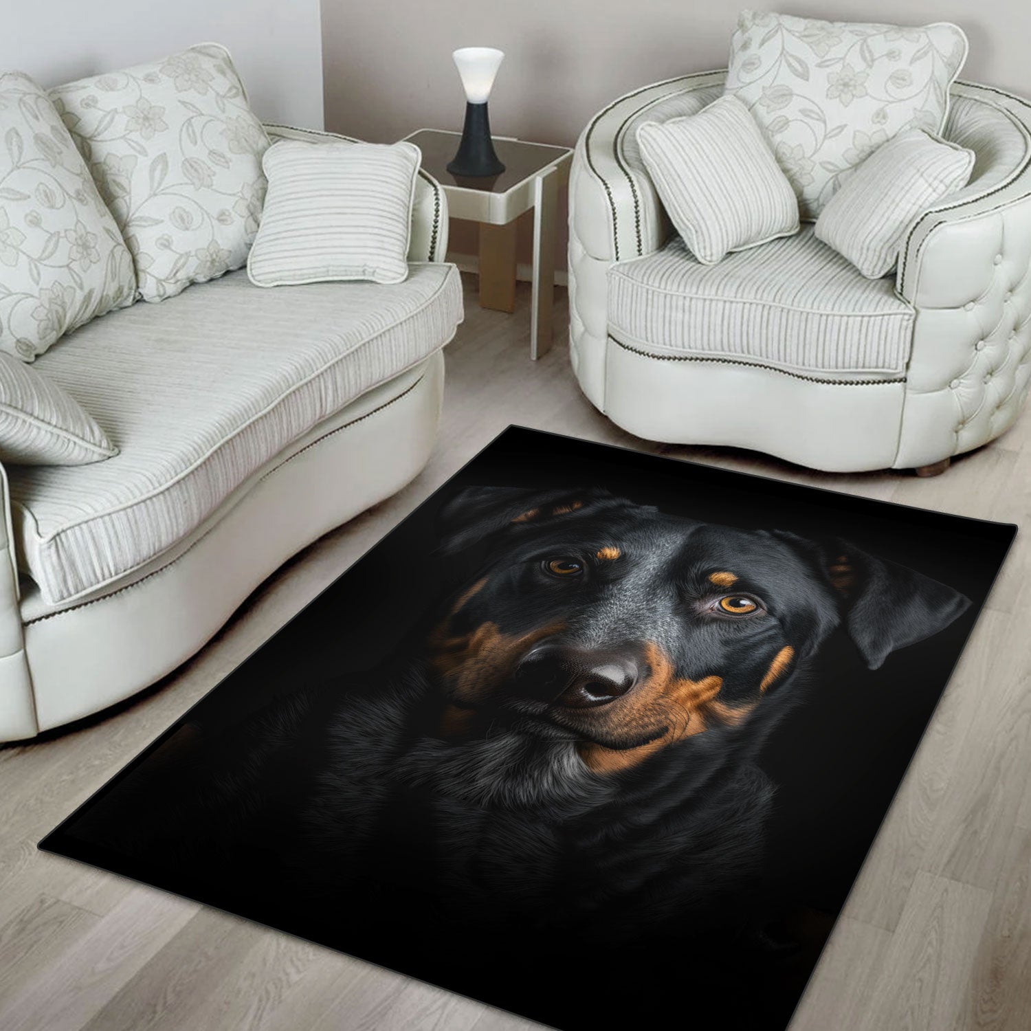 Beauceron 3D Portrait Area Rug