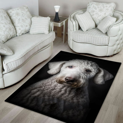 Bedlington Terrier 3D Portrait Area Rug